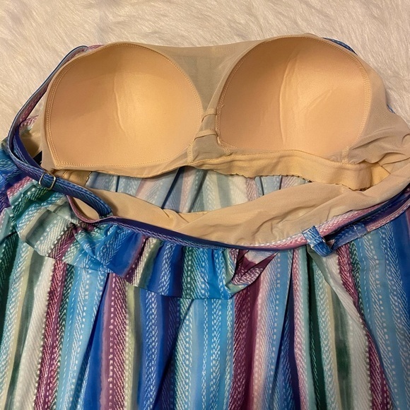 Swimsuits For All Swimsuit Tank Top‎ Womens Size 24 Blue Sleeveless Wireless - Picture 6 of 8